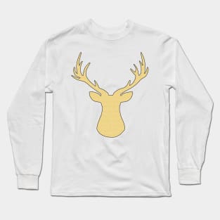 Deer - geometric pattern - beige and white. Long Sleeve T-Shirt